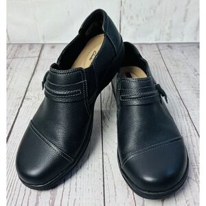 Clarks Cheyn Madi Women's Black Leather Slip-On Loafers Shoes Size 8M